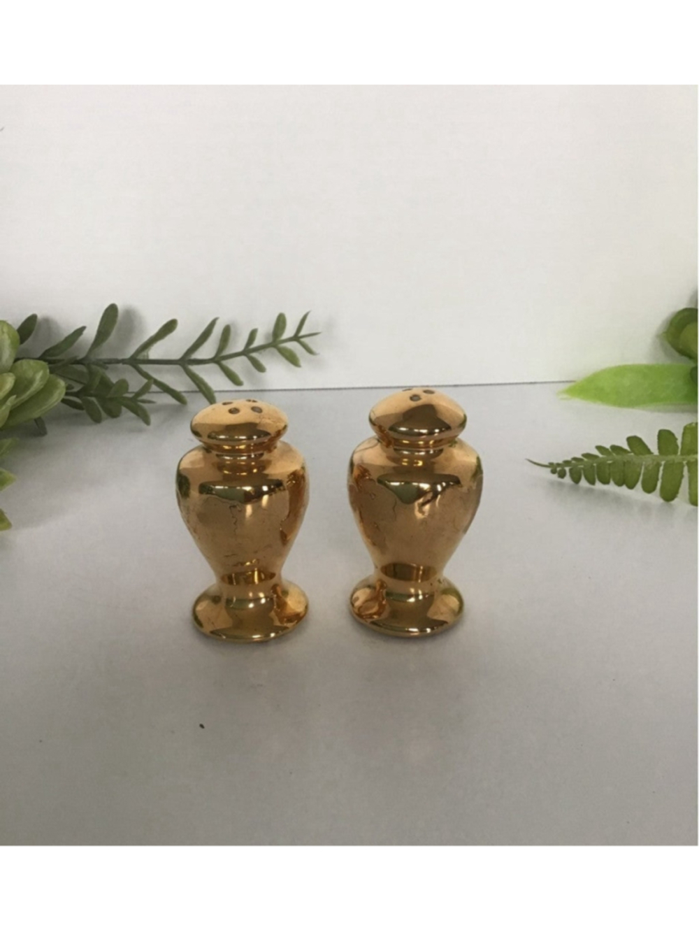 Vintage Weeping gold salt and pepper shakers